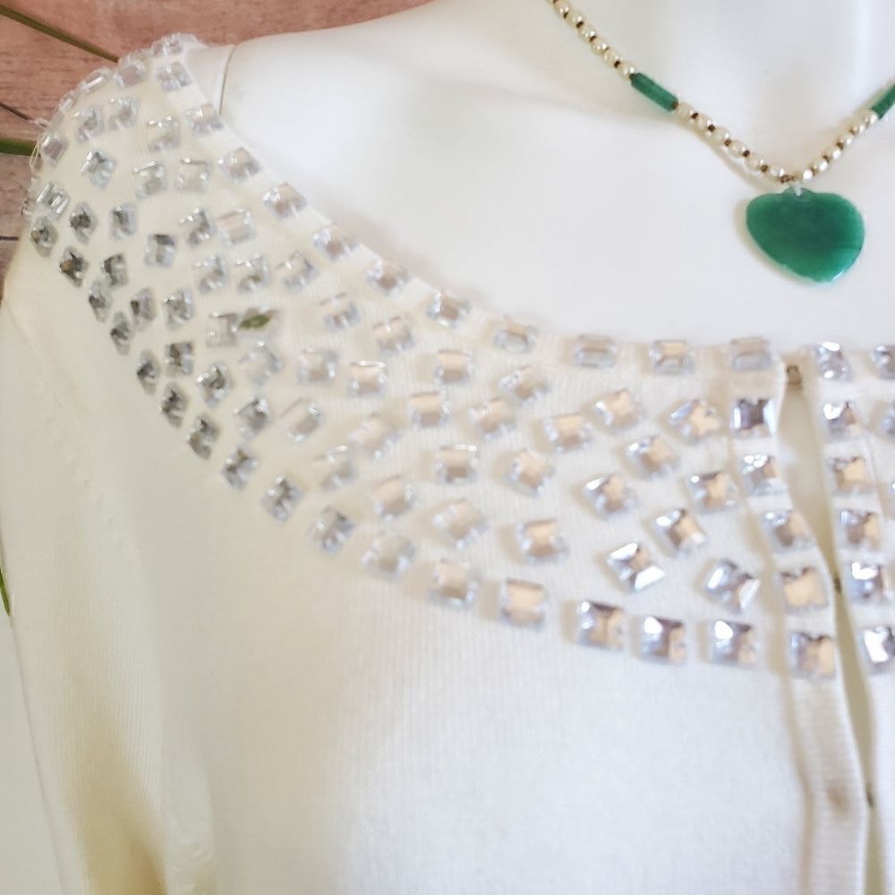 Lane Bryant pretty rhinestone embellished cardigan - Picture 7 of 7